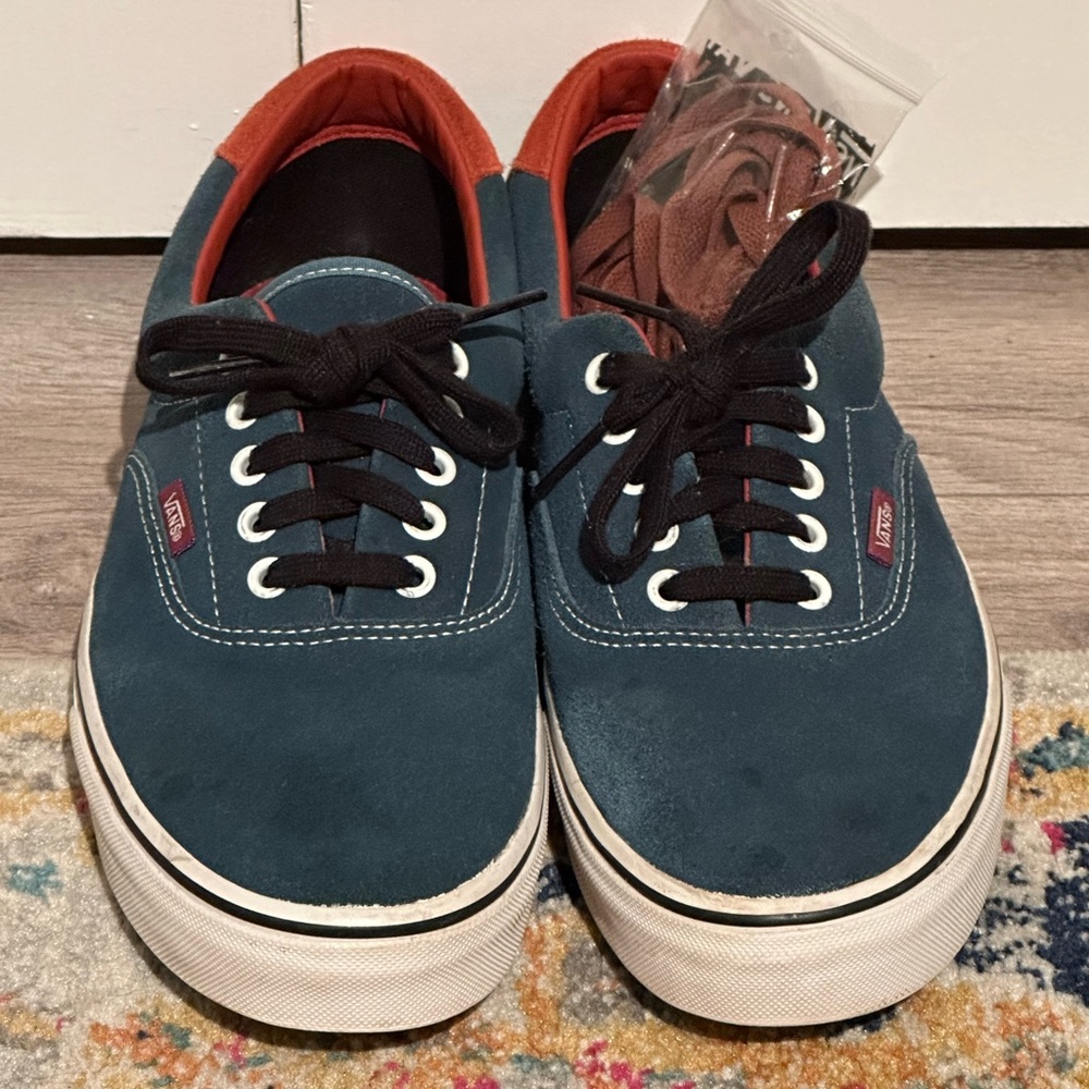Vans Era Suede - Teal/Rust Orange - Size 10.5 - (include additional brown laces)
